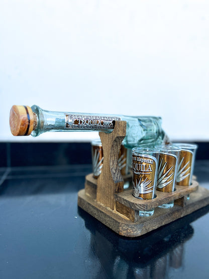 Mexican Tequilero Set - Mexican Tequila Glass Bottle pistolero