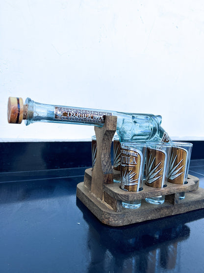 Mexican Tequilero Set - Mexican Tequila Glass Bottle pistolero