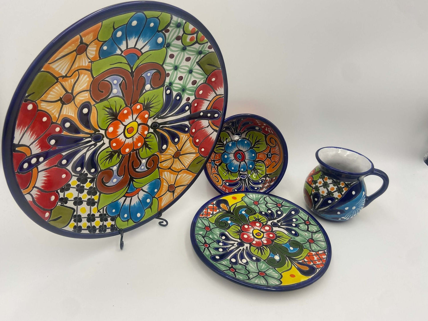 Talavera Dinnerware Set | 34-Piece Mexican Tableware for 8