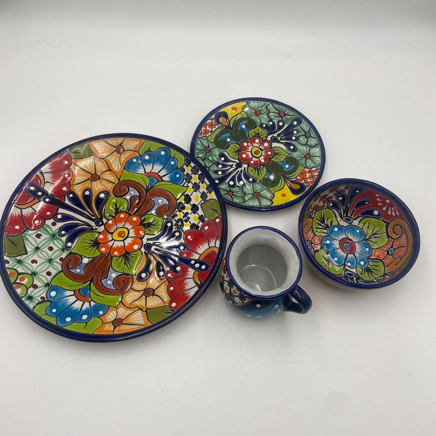 Talavera Dinnerware Set | 34-Piece Mexican Tableware for 8