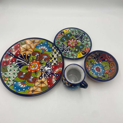 Talavera Dinnerware Set | 34-Piece Mexican Tableware for 8