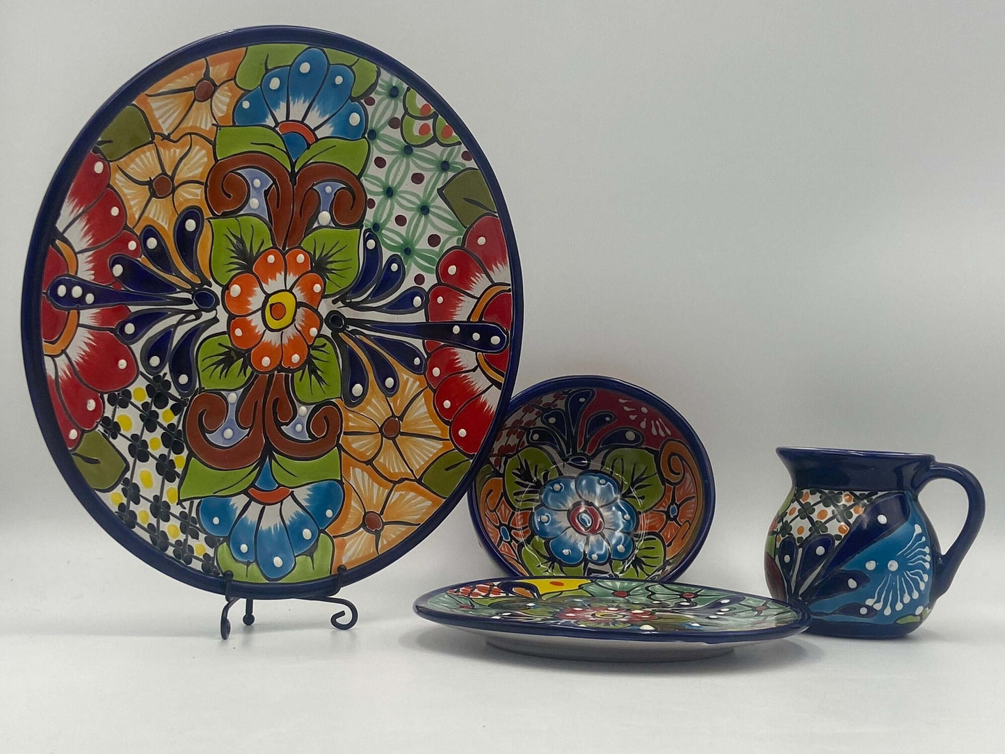 Talavera Dinnerware Set | 34-Piece Mexican Tableware for 8