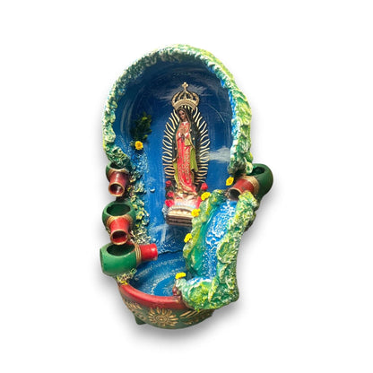 Handcrafted Mexican Outdoor Fountain | Painted Traditional Water Feature
