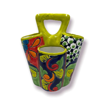 Talavera Utensil Holder | Colorful Handcrafted Mexican Organizer