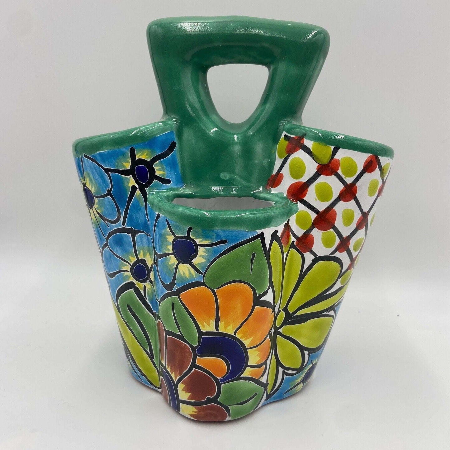 Talavera Utensil Holder | Colorful Handcrafted Mexican Organizer