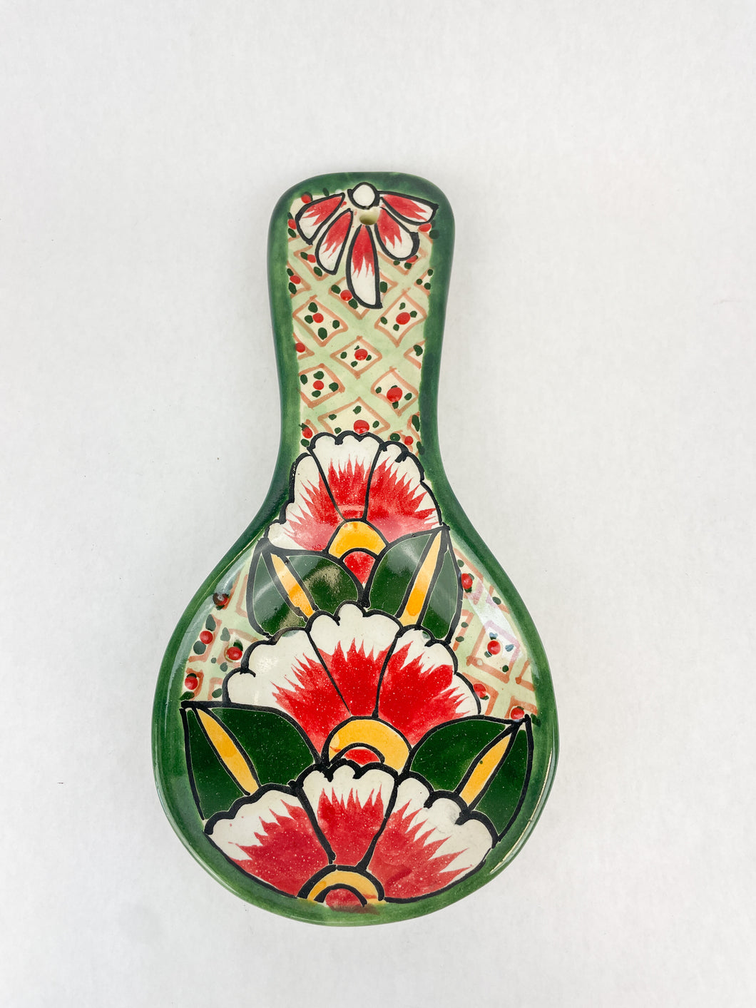 Talavera Spoon Rest 10” Blue Multicolor Beautiful Design Hand Painted Wall Decoration Kitchen