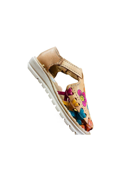 Mexican Girl Flower Leather Sandals - Huaraches Nina