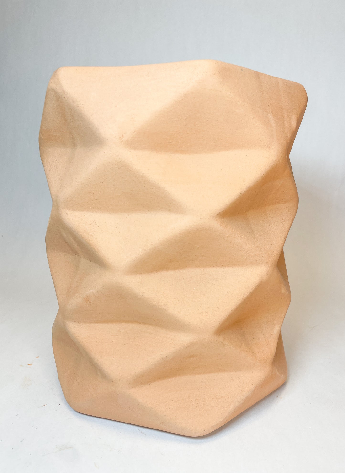 Terracotta Geometric Planter 8 Inches Flower Vase Terracotta Vase