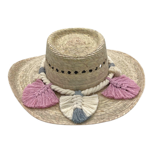 Mexican Straw Hat Espanol Style Hat - Leaves Band