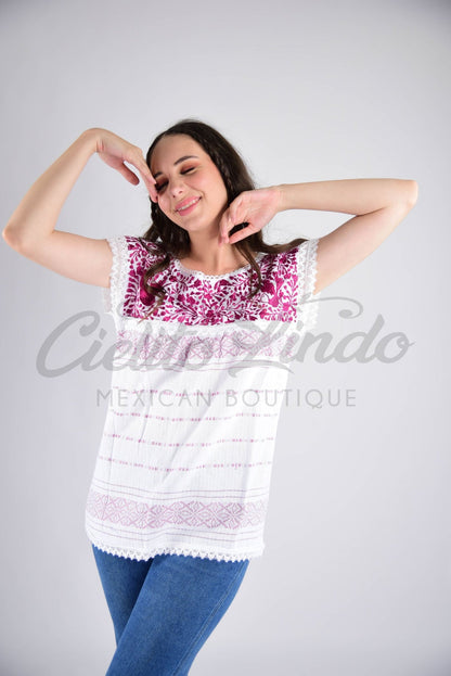 Oaxaca Paloma White Blouse - Blusa Blanca Oaxaca