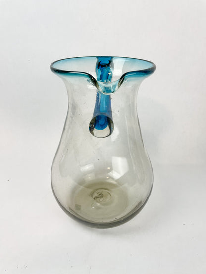 Mexican Glass Pitcher Handblown Glass Pitcher