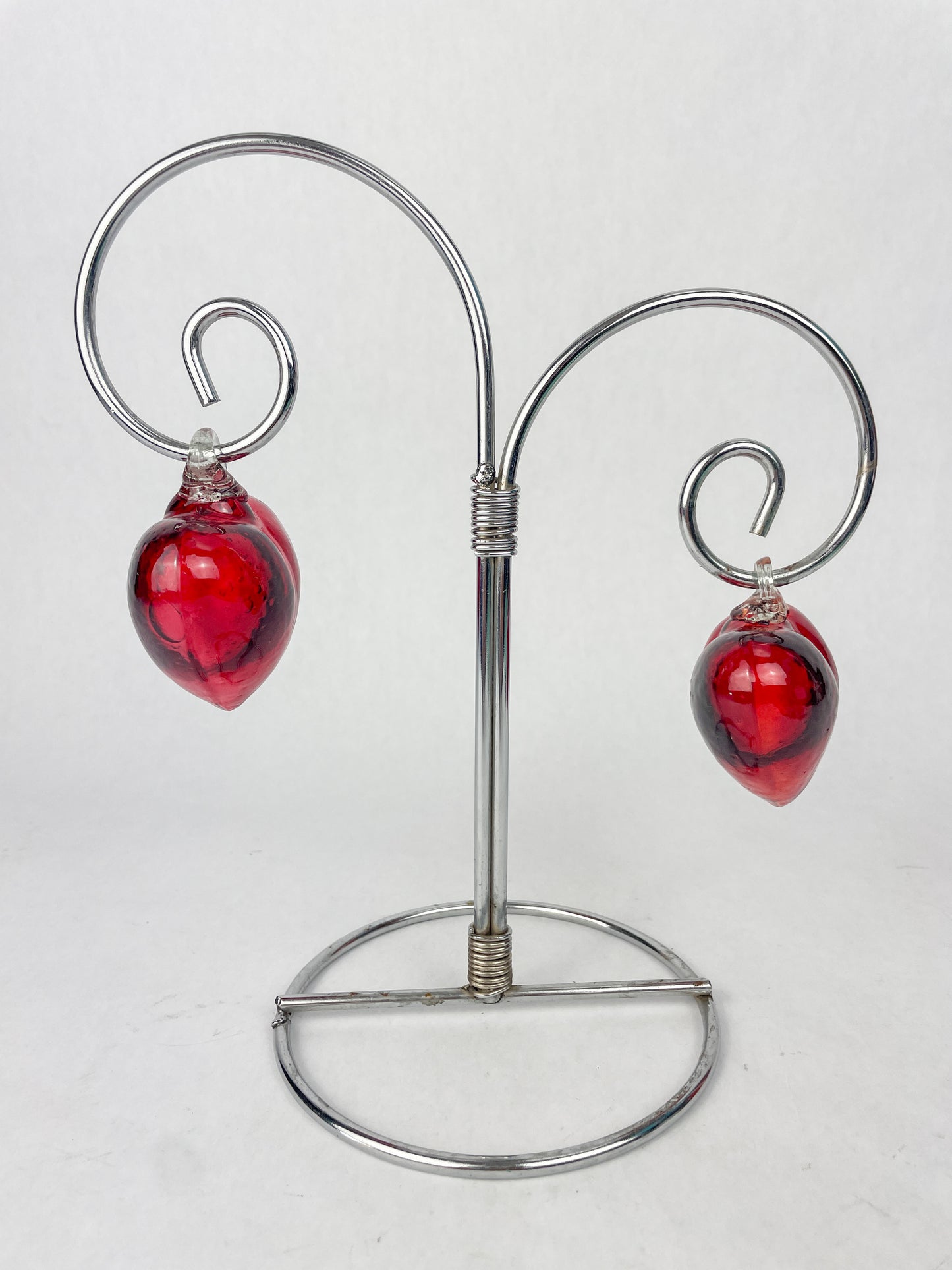 Mexican Glass Hearts With Stand Cabo Hearts Blown Glass Hearts