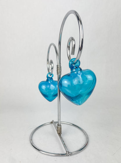 Mexican Glass Hearts With Stand Cabo Hearts Blown Glass Hearts