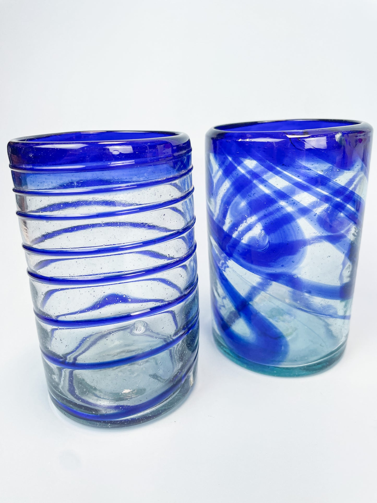 Mexican Glassware Tumblers 2pc Set Mexican Recycled Glass Mexican Confetti Glassware