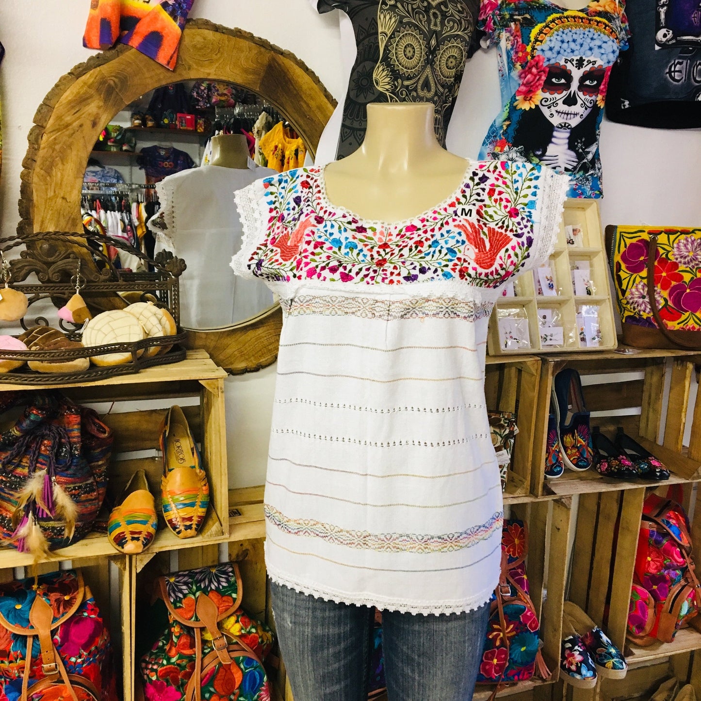 Oaxaca Paloma White Blouse - Blusa Blanca Oaxaca