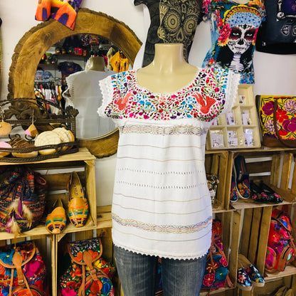 Oaxaca Paloma White Blouse - Blusa Blanca Oaxaca