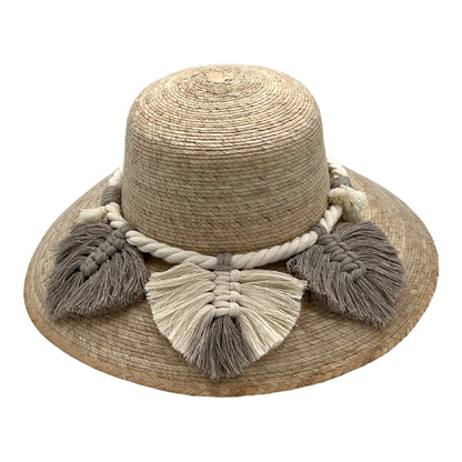 Garden Palm Hat - Leaves Macrame Band