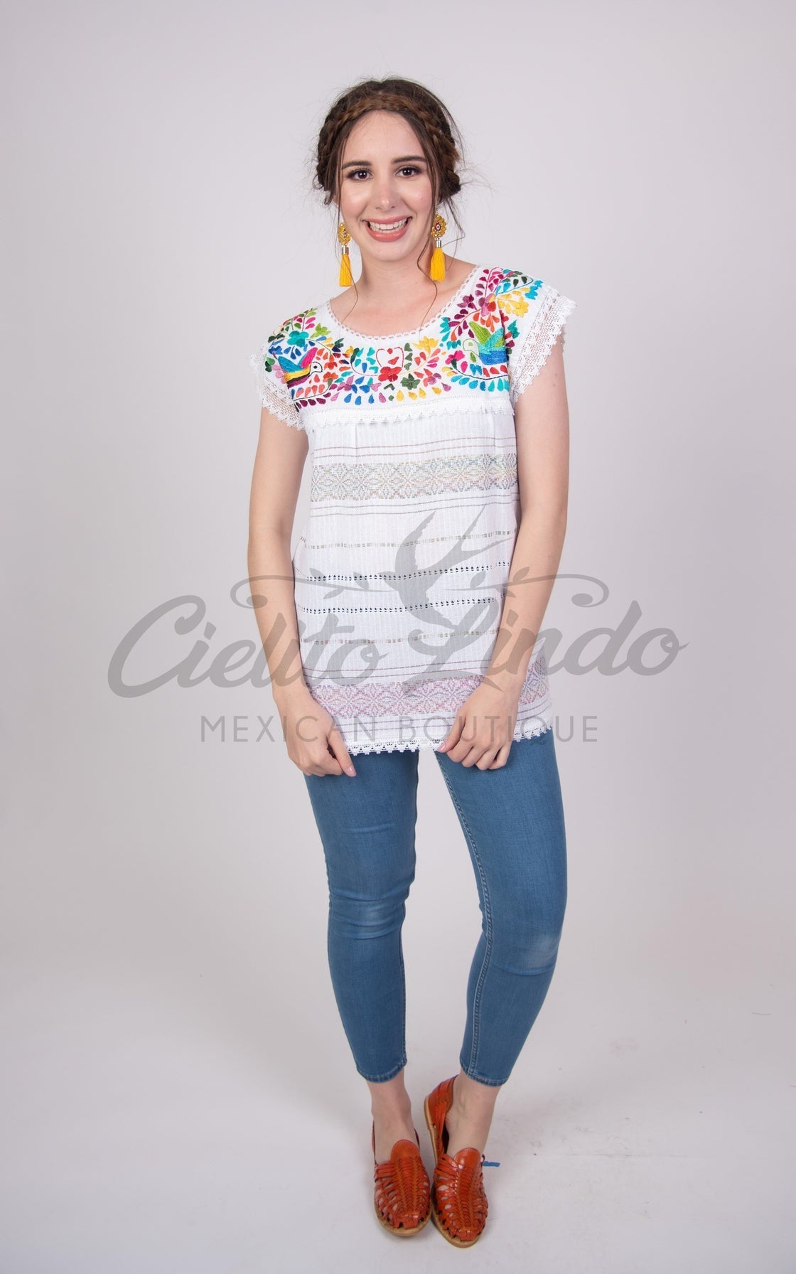 Oaxaca Paloma White Blouse - Blusa Blanca Oaxaca