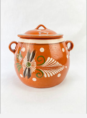 Terracotta Pottery Lidded Bean Pot Lead-Free for Cooking Frijoles,  Southwestern Kitchen Decor, Bohemian Rustic Home, Mexican Cookware