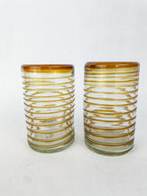Load image into Gallery viewer, Mexican Glass 16oz Tumbler Ambar Hanblown Set 2 Pc 4Pc Set
