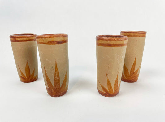 Jalisco Clay Shot Glasses 4pc set Terracota Clay Vasos Tequileros Cinco de Mayo