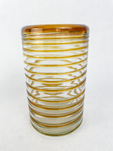 Load image into Gallery viewer, Mexican Glass 16oz Tumbler Ambar Hanblown Set 2 Pc 4Pc Set
