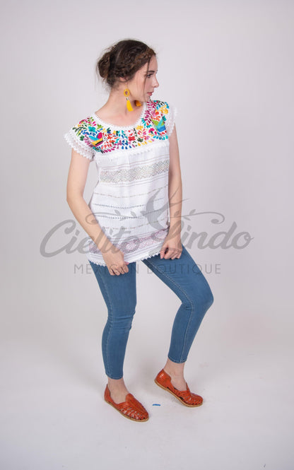 Oaxaca Paloma White Blouse - Blusa Blanca Oaxaca