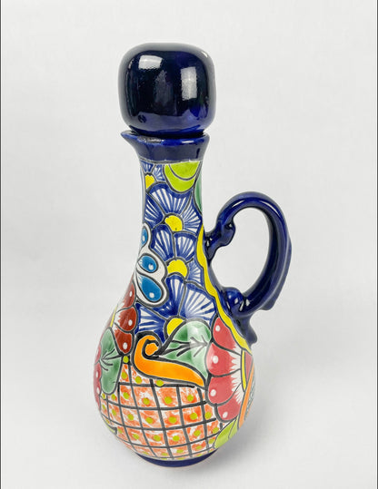 Talavera Mexican Shot Glasses With Decanter Licorera Con Vasos Tequileros