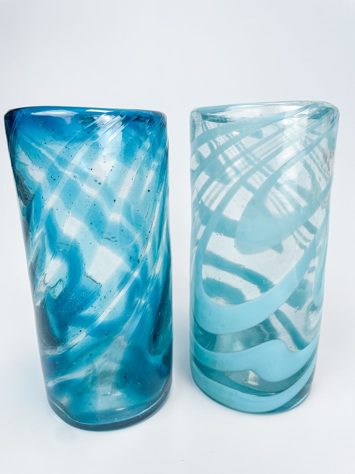 Mexican Glassware Tumblers 2pc Set Mexican Recycled Glass Mexican Confetti Glassware