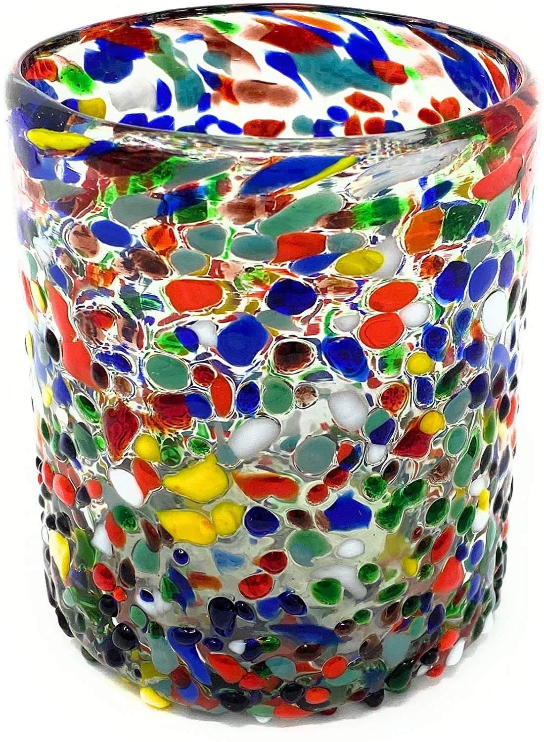 Confetti Rock Tumbler Glasses - Set of 6 (10 oz each)