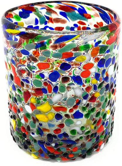 Confetti Rock Tumbler Glasses - Set of 6 (10 oz each)