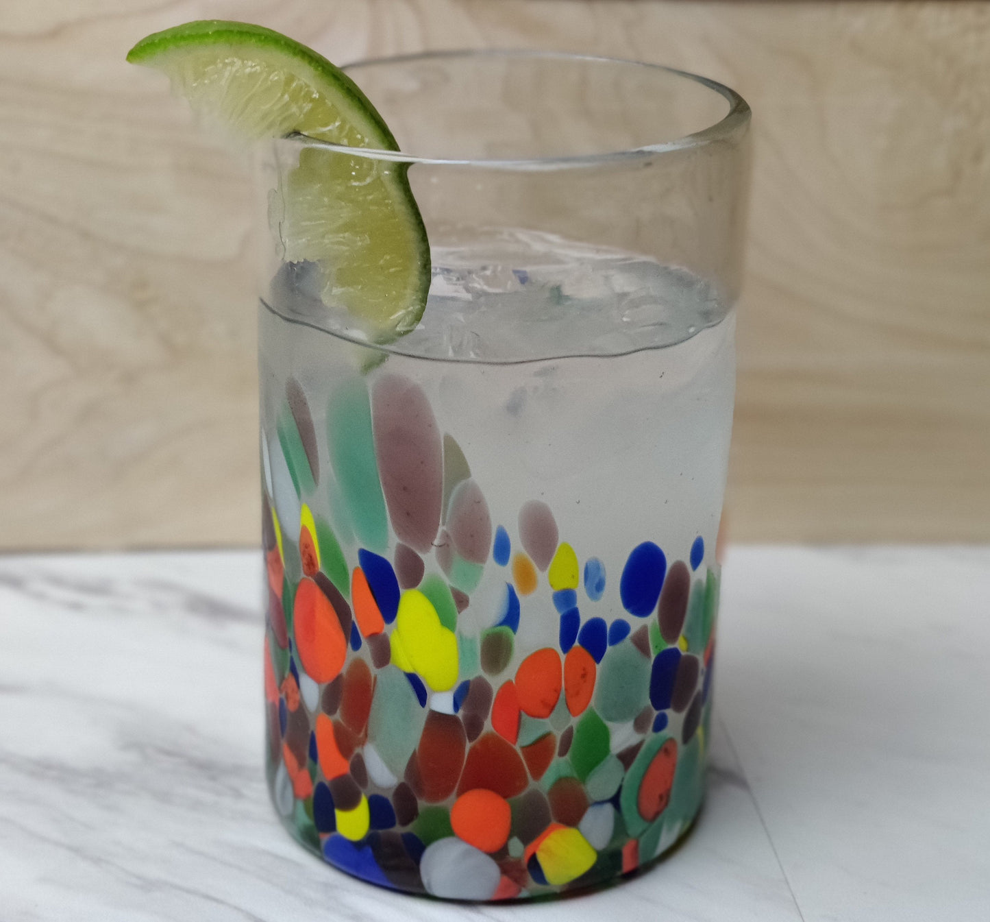 Confetti Carmen Design Drinking Glasses - Set of 6 (14 oz each)