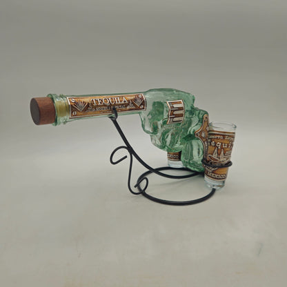 Mexican Revolver Tequila Decanter Set | Glass Gun with Shot Glasses