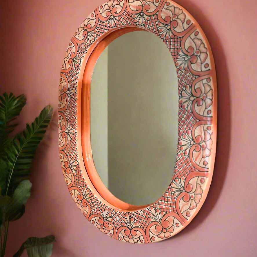 Pink Talavera Mirror - Espejo Talavera