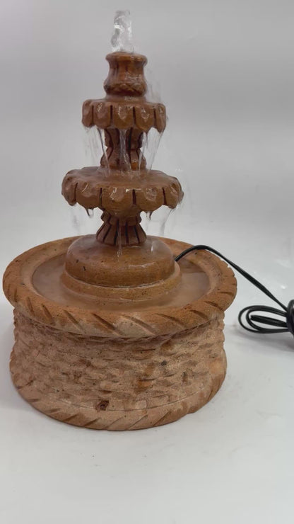 Sandstone 3 Tier Fountain Mini 8" - Fuente Mini Cantera