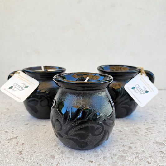 Black Talavera Taza Scented Candle Handcrafted Candle Mexican Black Talavera Jarrito