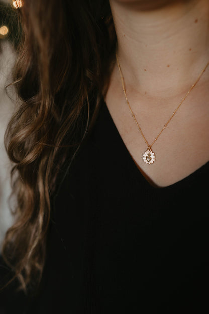 Gold Vermeil Sacred Heart and Miraculous Medal Necklace