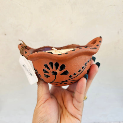 Mexican Candle Black & Brown Cazuelita Scented Candle