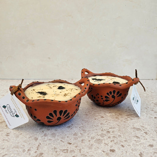 Mexican Candle Black & Brown Cazuelita Scented Candle