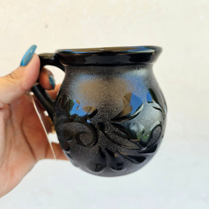 Black Talavera Taza Scented Candle Handcrafted Candle Mexican Black Talavera Jarrito