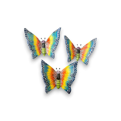 Set of 3 Talavera Butterfly Wall Hangings | Handmade Ceramic Decor
