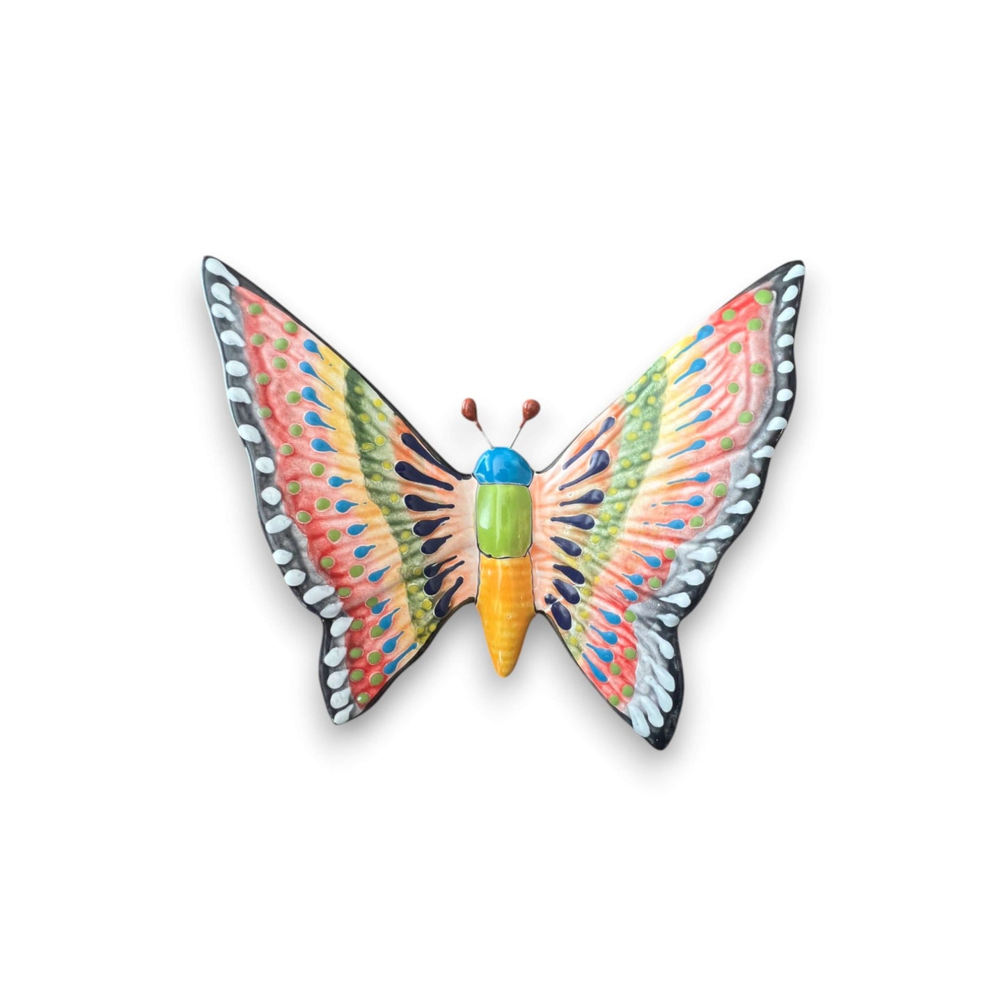 Set of 3 Talavera Butterfly Wall Hangings | Handmade Ceramic Decor