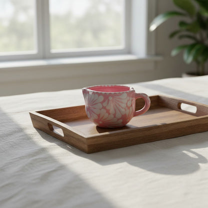Talavera Heart Mug | Hand-Painted Pink Mexican Coffee Cup