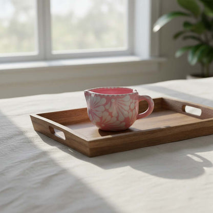 Talavera Heart Mug | Hand-Painted Pink Mexican Coffee Cup