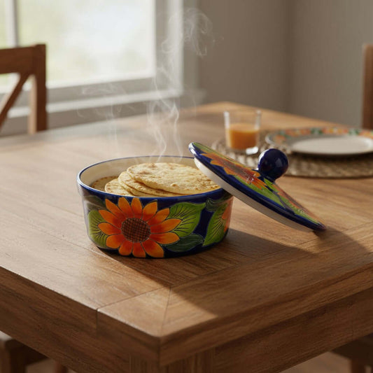 Talavera Tortilla Warmer Sunflower - Tortillero Girasol