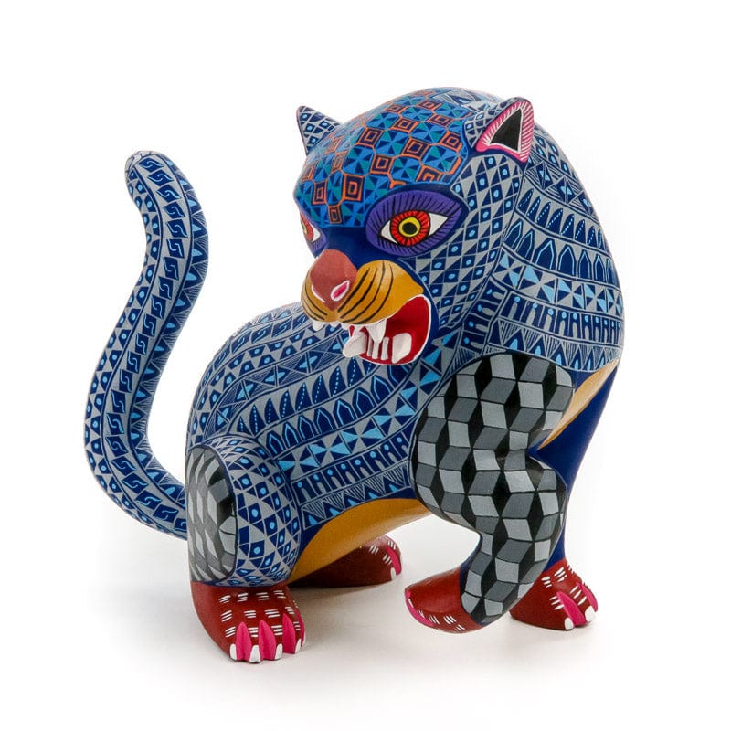Ferocious Jaguar - Oaxacan Alebrije Wood Carving