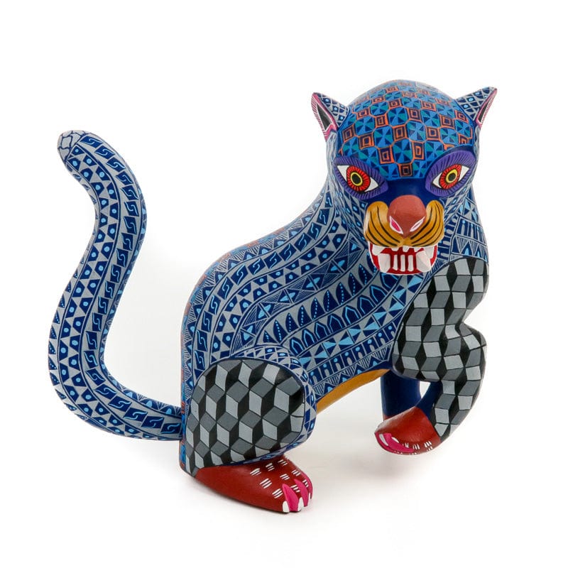 Ferocious Jaguar - Oaxacan Alebrije Wood Carving