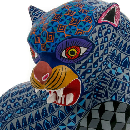 Ferocious Jaguar - Oaxacan Alebrije Wood Carving
