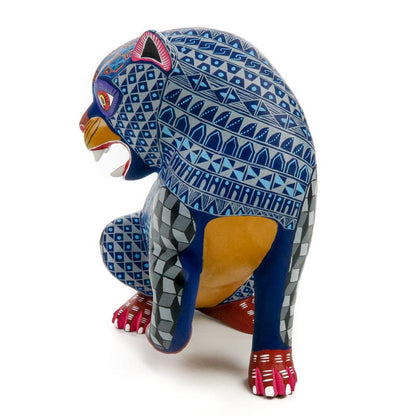 Ferocious Jaguar - Oaxacan Alebrije Wood Carving