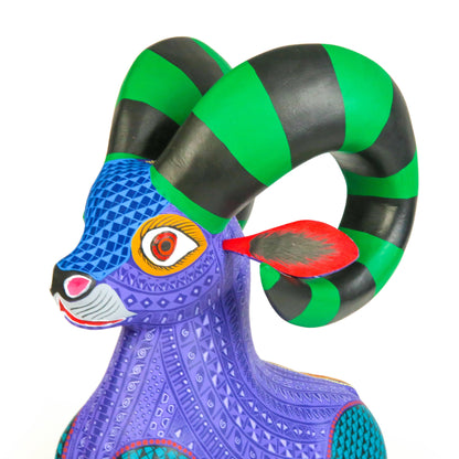 Large Beautiful Ram - Oaxacan Alebrije Wood Carving